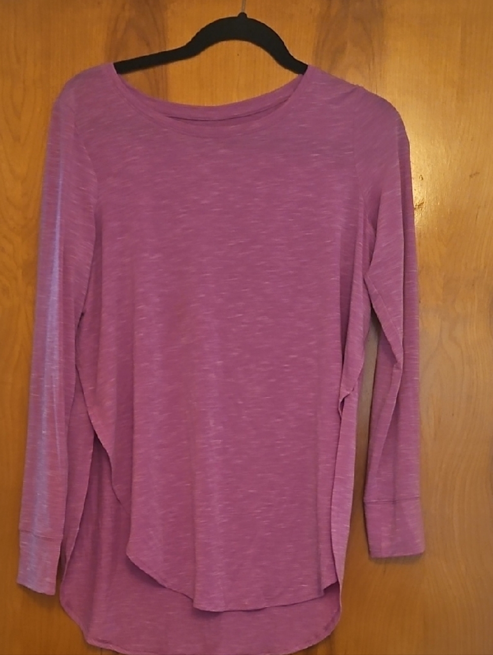 GAP Long Sleeve Boatneck Tunic Top - Heathered Mauve